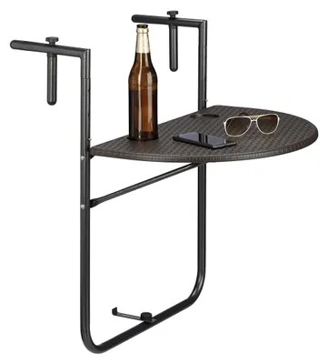 Productafbeelding van Balkontafel - Inklapbaar - Verstelbaar op 3 hoogtes - 60 x 40 cm - Bruin