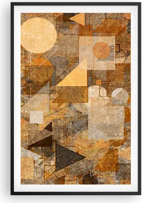 Produktbild von Gerahmtes Poster - Schwarzer Rahmen - Abstraktion Figuren Geometrisch - 61x91,5 cm - Wand Bild - Wanddeko - Wandbilder - Kunstposter - Wandposter - Bilderrahmen - Bilder - Kunstdruck - P2BPA61x91-4387
