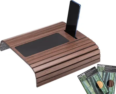 Produktbild von Tischchen für die Rückenlehne einer Couch – Bambus – Rutschfest – 41,5 x 34 cm – Dunkelbraun