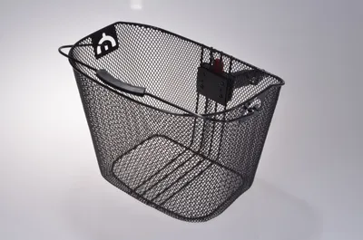 Produktbild von Fahrradkorb inkl. Lenkeradapter schwarz vorn 34x25x26cm Metall Fahrrad Korb