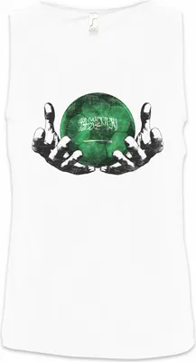 Produktbild von Urban Backwoods Saudi Arabia Football Magic Ball, Ärmelloses T-Shirt, Farbe: Weiß, Größe: 4XL