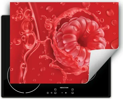 Produktbild von DarHaus Herdabdeckplatte 70x52 cm Anti Rutsch Matte Aufrollbar, rot - Himbeere