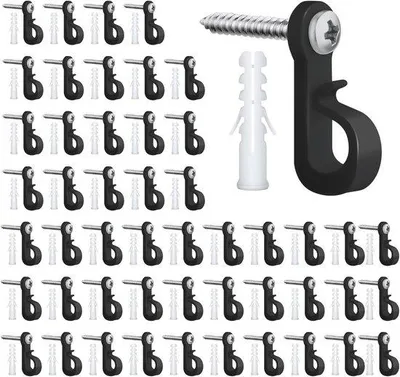 Produktbild von Schraubhaken für Außenleuchten - Set von 50 - Schwarz - Heavy Duty - Haken für Außenleuchtenhaken