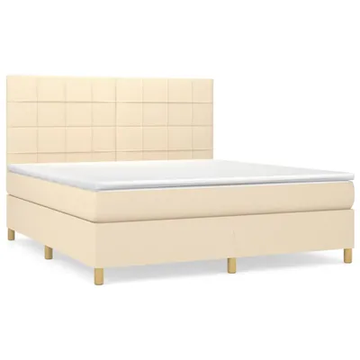 Produktbild von Boxspringbett mit Matratze Creme 160x200 cm Stoff