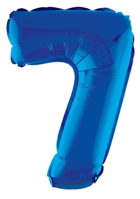 Produktbild von XXL Zahlen Folienballon 100 cm - Blau Zahl: 7