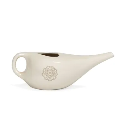 Produktbild von Bodhi Nasenspülkännchen, 250 ml, Keramik, creme, Mandala, traditionell glasiert