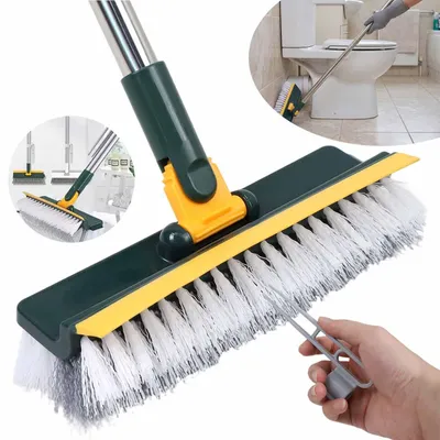 Produktbild von Fugenbürste mit Langem Stiel, Schrubberbürste mit Pinzette, zur Tiefenreinigung von Rillen, Fliesenfugen, Dusche