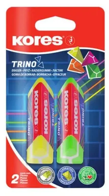 Image de Caoutchouc TRINO triangulaire, mélange de couleurs, 2 pièces