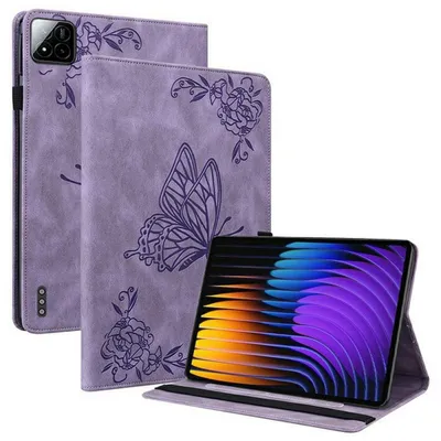 Produktbild von Xiaomi Pad 7 (Pro) / Pad 8 (Pro) Hülle - Coverup Schmetterlinge Klapphülle - Violett