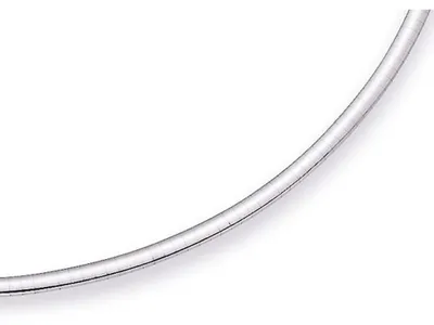 Produktbild von 3mm Halsreif Omegareif Omegakette flach 585 Gold Weißgold Goldkette 50cm Damen