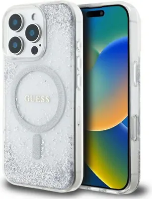 Obrázek produktu pro Guess Guhmp16Lrgrges Pouzdro na Iphone 16 Pro 6.3 Srebrny/Silver Hardcase Resin Gradient Glitter Magsafe