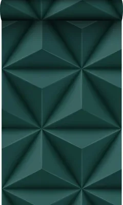 Produktbild von Origin Wallcoverings Tapete 3D-Muster Petrolblau 53 cm x 10.05 m