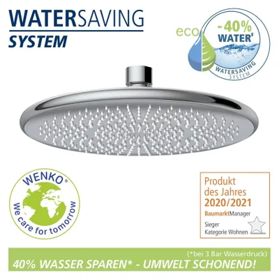 Immagine prodotto di WENKO Soffione a pioggia Doccia a risparmio idrico Bagno Igiene Lavaggio Ø 22,5 cm