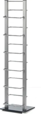 Obrázok produktu pre DESIGNOVÝ STOJAN NA CD TOWER 92 | strieborný, 92 cm, kov a sklo | na 85 CD