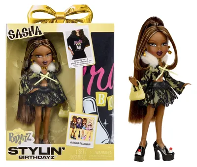 Produktbild von Bratz Stylin' Birthdayz Doll- Sasha, Modepuppe, Weiblich, 6 Jahr(e), Junge/Mädchen, Mehrfarbig