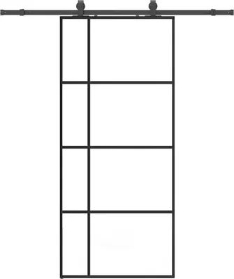 Obrázek produktu pro vidaXL Posuvné dveře s kováním černé 90x205 cm sklo ESG