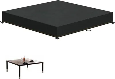Obrázek produktu pro Plachta na zahradní stůl, voděodolná plachta, deska stolu, ochranný obal na zahradní stůl, krycí plachta, zahradní stůl, plachta na stoly, odolná proti větru, terasový stůl, plachta, 125 x 125 x 15 cm