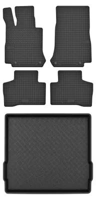 Productafbeelding van Rubberen automatten + kofferbakmat voor Mercedes-Benz GLC Coupé C253 2015-2022 (SUV) – 5-delig, zwart, op maat – Wielganizator