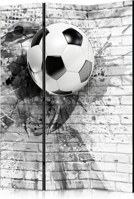 Produktbild von 3-teiliger Einseitiger Vlies Paravent - Dynamic Football 135x172 cm Für Kinder i-A-0156-z-b