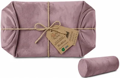 Zdjęcie produktu dla Poszewka na wałek pod szyję aksamit bez wypełnienia zdejmowana 40x16 cm różowa