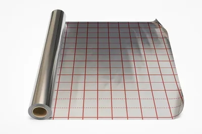 Imagen del producto de Película reflectante aislante de aluminio para suelo, ideal para sistemas de calefacción por suelo radiante, rollo de 1x50 metros