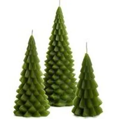Cactula Weihnachtsbaum-Figurenkerzen – Leaf green – 3 Stück