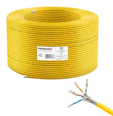 Produktbild von PremiumX 100m CAT 7A Netzwerkkabel Simplex LAN Kabel Ethernet Datenkabel