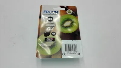 Productafbeelding van Epson Kiwi Singlepack Fotozwart 202, Claria Premium inkt, Standaard opbrengst, Zwart, Inkt op basis van pigment, 4,1 ml, 1 stuk, 400 pagina's.