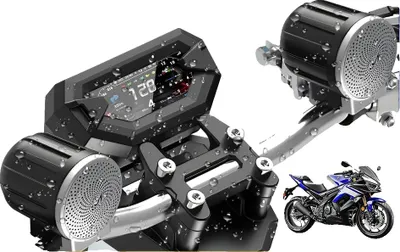 Zdjęcie produktu dla Głośnik motocyklowy Leekooluu, wodoodporny IP67, szybki Bluetooth, sterowanie z kierownicy