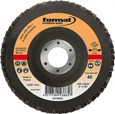 Produktbild von FORMAT Schleifmopteller GlasGewinde 125mm K 60 gewölbt