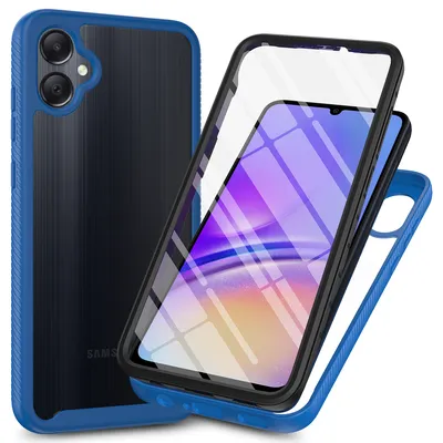 Immagine prodotto di Custodia per Samsung Galaxy A05, paraurti con protezione dello schermo incorporata Custodia protettiva a 360° blu navy