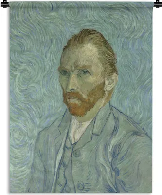 Produktbild von MuchoWow® Wandteppich Wandbehang Selbstporträt - Vincent van Gogh 60x80 cm Tapisserie Dekoration Wandtuch - Decke - Wandtücher - Wohne