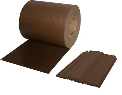 Produktbild von Jarolift PVC Sichtschutzstreifen Soft, 19 cm x 40 m, inkl. 25 Befestigungsclips, braun langlebig & UV-beständig, wasser- & winddicht | geruchsarm