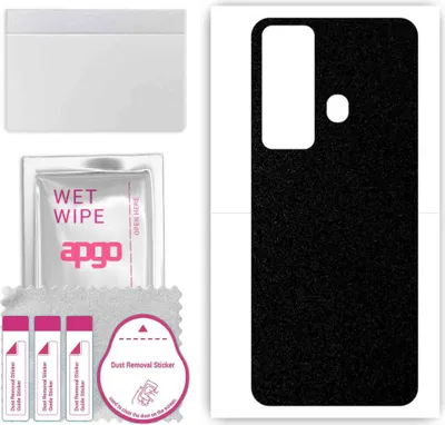 Produktbild von apgo Rückseite Schutzfolie, Skin, kompatibel mit Tecno Pova Neo, Hinten Displayschutzfolie aus Vinylfolie, kratzfest, einfache Montage - Mattschwarz