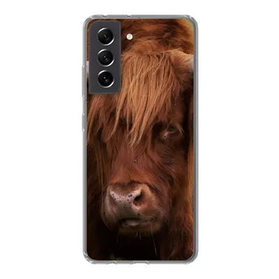 Produktbild von MuchoWow® Handyhülle Schutzhülle Hülle für Samsung Galaxy S21 FE Schottischer Highlander - Orange - Tiere Silikon Softcase Handy Hülle - Mobiltelefonhülle