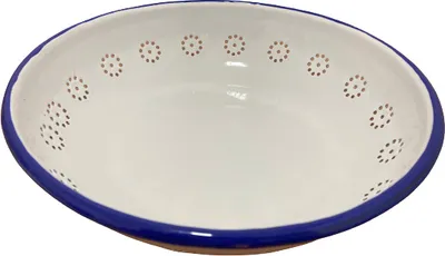 Image de Coupe à fruits Ibili-Blanca, acier émaillé, 26 x 6 cm, blanc/bleu