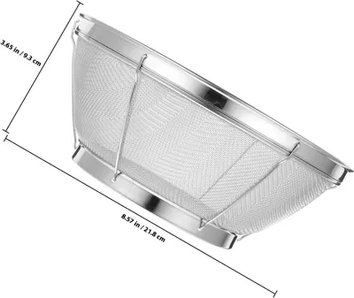 Produktbild von Feinmaschiges Edelstahl-Reiswaschsieb, 8.58X8.58X3.66In, mit Abtropffunktion für Obst, Gemüse und Reis