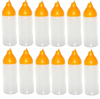Immagine prodotto di 12 gelbe Quetschflaschen 350 ml tropffrei Ketchupflaschen Senfflasche Mayonaiseflasche