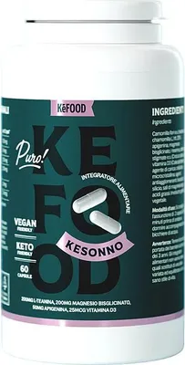 Produktbild von Kefood - Kesonno Schlaf Komplex ohne Melatonin - Natürlicher Abendkomplex mit L-Theanin Apigenin Magnesium Zink Safran Vitamin D3 - 60 Kapseln