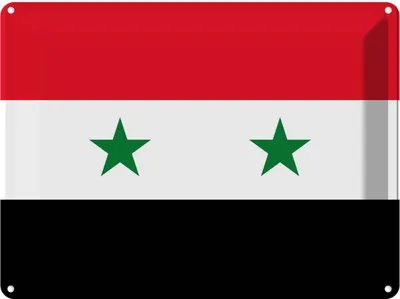 Produktbild von vianmo Blechschild 30x40 cm Syriens Syria Flagge Fahne Wappen