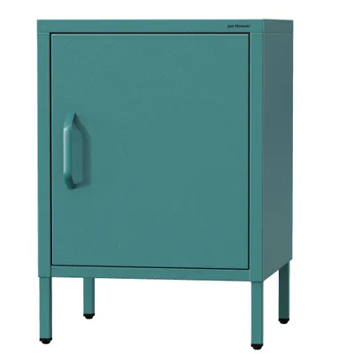 Produktbild von Jan Nowak Nachttisch MIA Nachtschrank Metallschrank Stahlschrank mit einer Tür Schlafzimmer Kinderzimmer Abschließbar, 42,4 x 59,5 x 40 cm, Seegrün