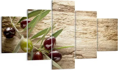 Produktbild von Bild auf Leinwand - Leinwandbild - Oliv italien aroma diät - 125x70cm - Wand Bild - Wanddeko - Leinwanddruck - Bilder - Kunstdruck - Wanddekoration - Leinwand bilder - Wandkunst - EA125x70-2420