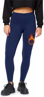 Image de Leggings thermiques doublés Bellivalini pour femmes, pour l'hiver et l'après-ski, BLV50-320 (bleu marine, XXL)