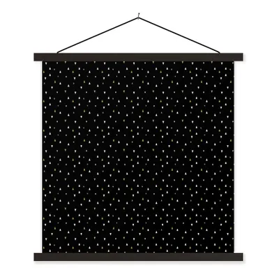 Produktbild von MuchoWow® Textilposter Dreieck - Muster - Gold 60x60 cm mit schwarzem Rahmen - Posteraufhänger