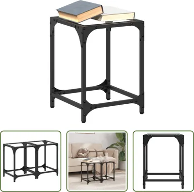 Produktbild von The Living Store Couchtische mit Glasplatte 2 Stk. Transparent 30x30x40 cm Stahl