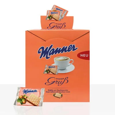 Produktbild von Manner Wiener Gruß Waffeln 300 Stück Haselnusscreme Portionsgebäck