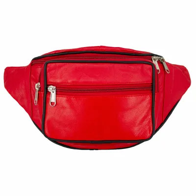 Produktbild von Echtleder Bauchtasche in Rot geschmeidiges Leder Gürteltasche Crossbag