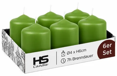 Image de Bougies chauffe-plat, diamètre 4 cm x 6 cm, lot de 6, couleur verte