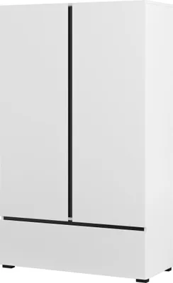 Productafbeelding van Kast HAVANA wit en zwart met 2 deuren 1 lade - Modern en praktisch design