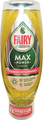 Produktbild von Fairy MaxPower, Flüssigkeit, Gelb, Zitrone, Flasche, 660 ml